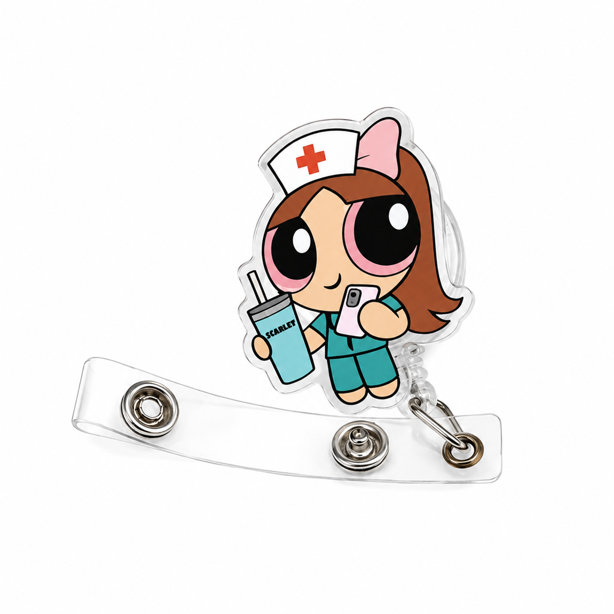 Nurse Girl Coffee Badge Reel ☕🩺