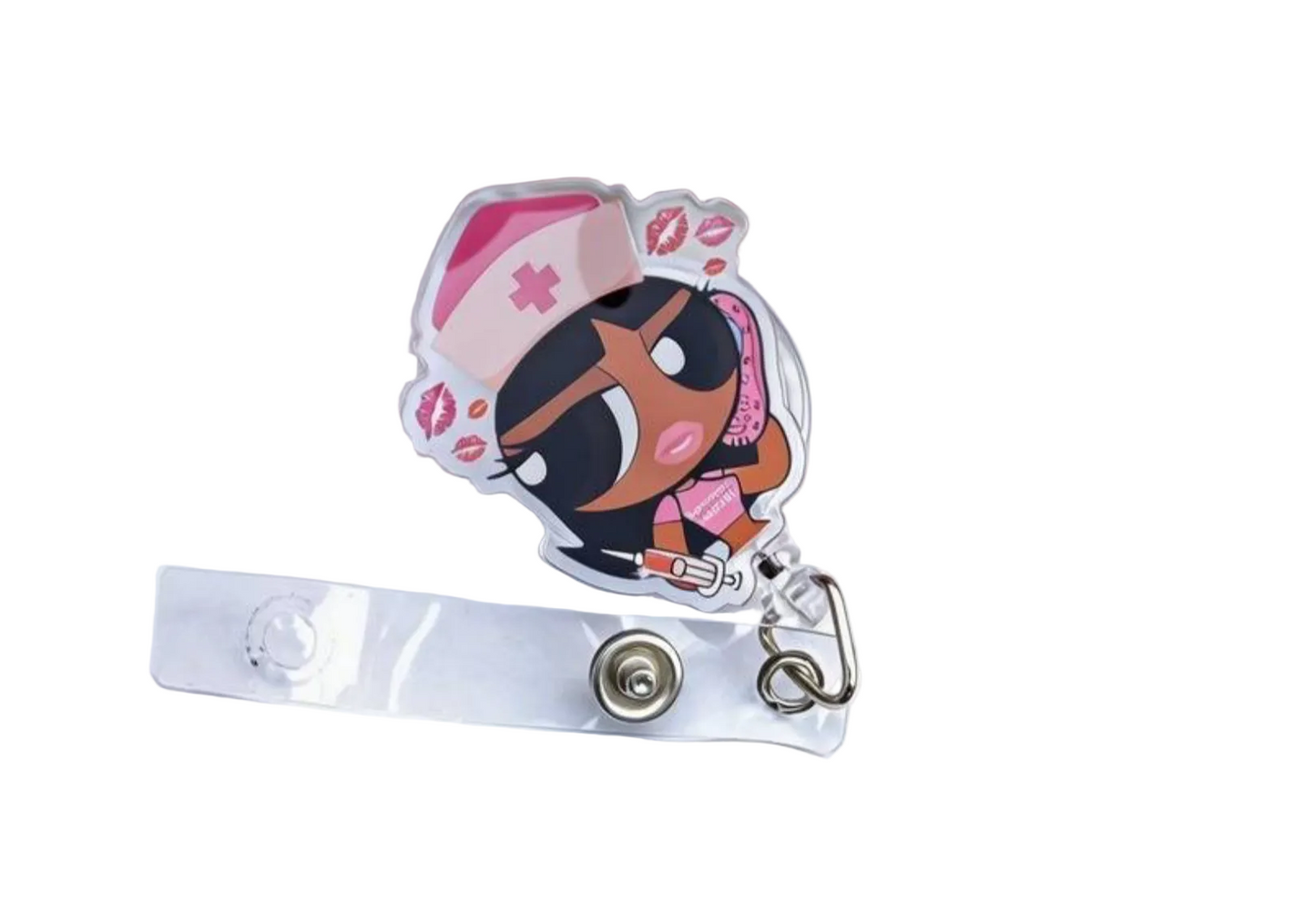 Pink Nurse Powerpuff Badge Reel 💕