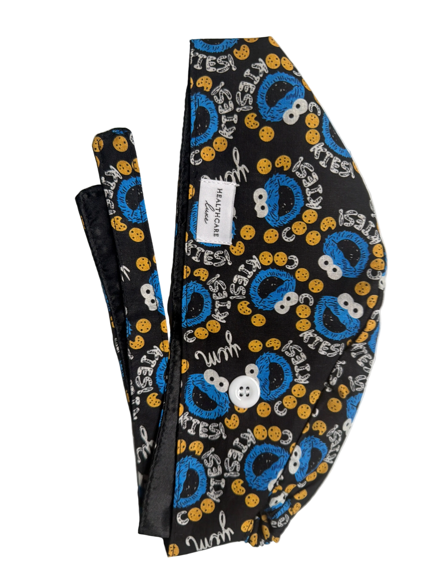 🍪 Cookie Monster Satin-Lined Scrub Cap