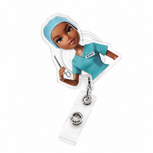 Scrub Life Surgical Tech Badge Reel ✂️🩵